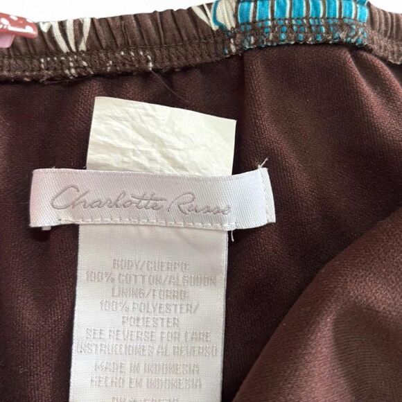 Vintage Y2k Charlotte Russe Brown Floral Print Midi Dress - Picture 3 of 5